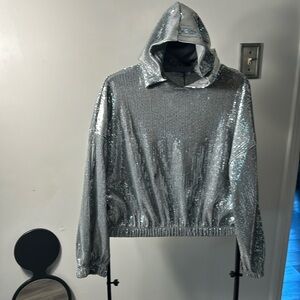 Zara Sequins Hoodie NWOT